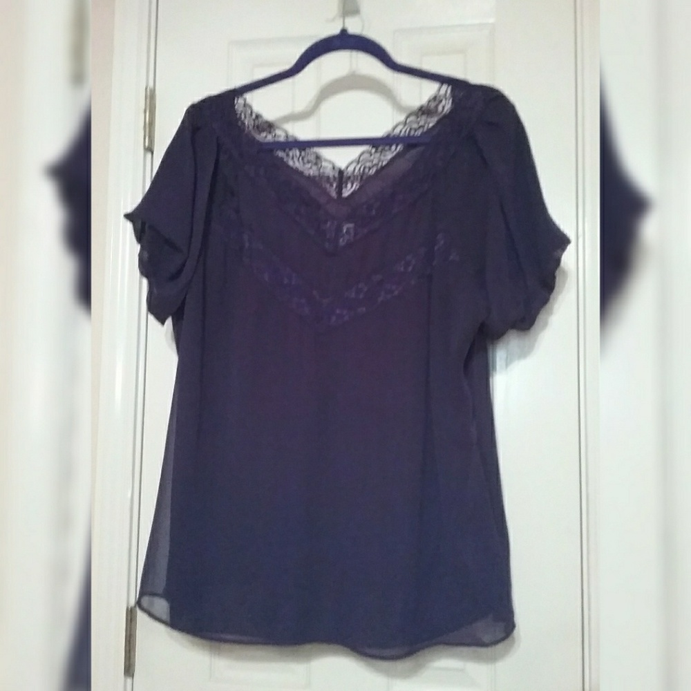 Dark purple silky blouse